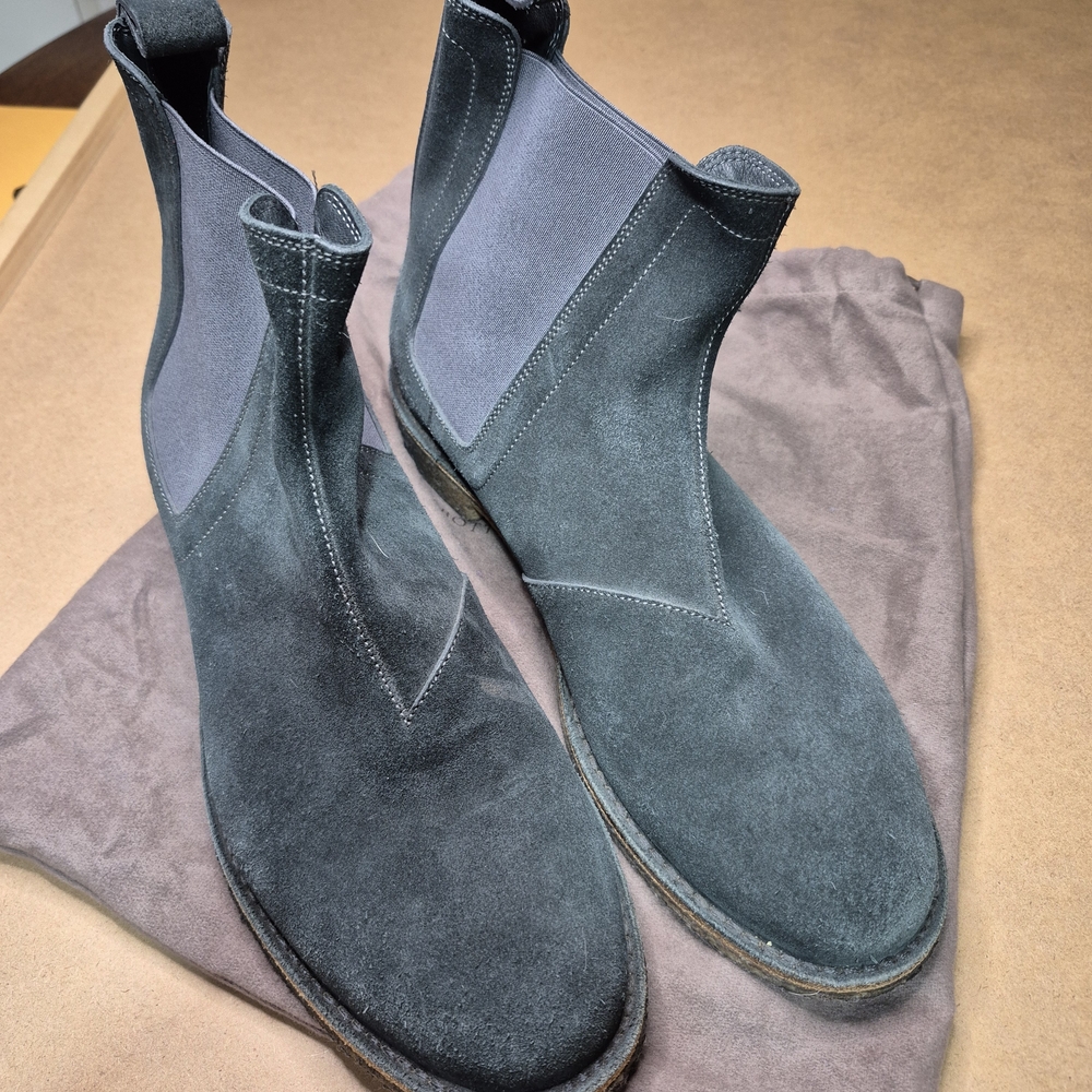 Bottega Veneta Blue Suede Chukka Boots